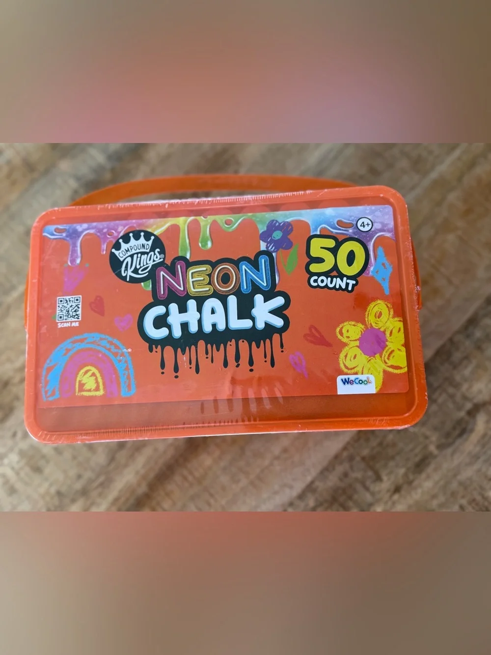 New - Neon Chalk 50 Count Set NEW Sealed Carrying Case Kids Sidewalk Chalk